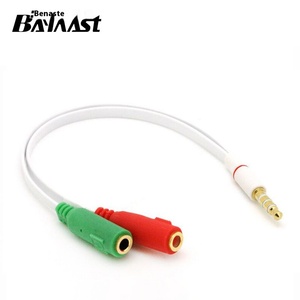 Adaptador de cable divisor de micrófono de audio para auriculares en forma de Y de 3,5mm personalizado 2 macho a 1 hembra 2 entradas a 1 salida Cable auxiliar de audio estéreo