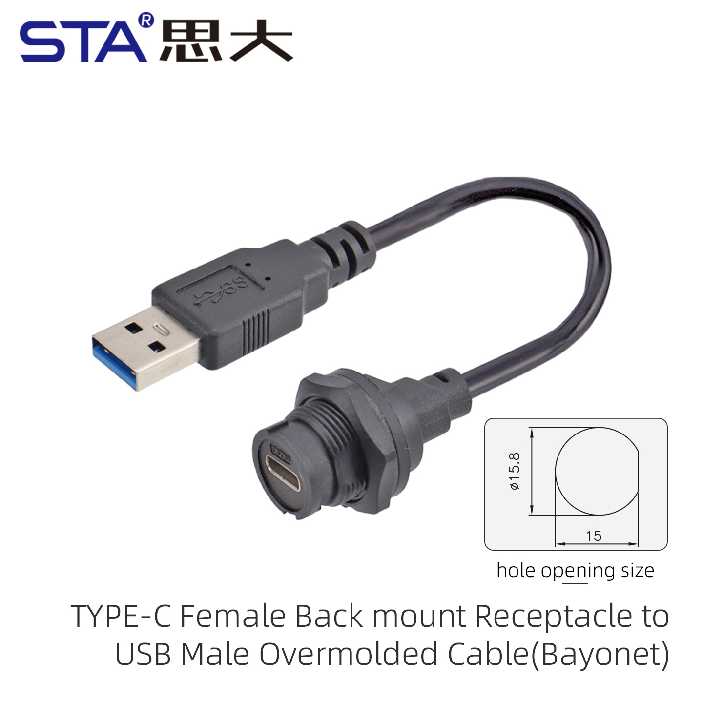 Cable USB-C Macho a USB 3.0 Macho