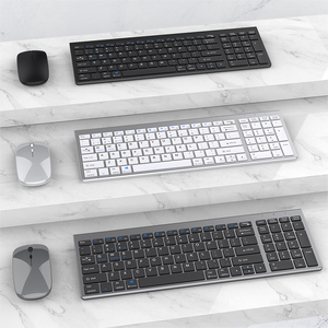 X518 Venta directa de fábrica Ultrafino Recargable Ergonómico 2,4 GHz Juego combinado de teclado y mouse inalámbrico de modo dual para oficina