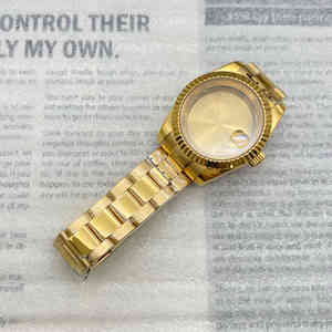 Custom Logo Full <strong>Gold</strong> 36mm 39mm Best <strong>Watch</strong> <strong>case</strong> and Band NH35 NH36 Movement Stainless Steel Strap Sapphire Glass <strong>Watch</strong> <strong>Case</strong> - Product Image 2