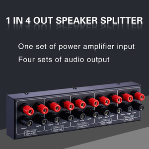 300W <strong>1</strong> <strong>Input</strong> <strong>4</strong> <strong>Output</strong> Power Amplifier and Audio <strong>4</strong> Zone Audio Signal <strong>Switcher</strong> Single Audio <strong>Input</strong> Distributor Panel Signal Booster