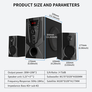 Factory Direct Sale 5.25&quot; Subwoofer <strong>2.1</strong> Channel ABS and Wooden Computer <strong>Speakers</strong> for Desktop Computer Gaming - Product Image 3