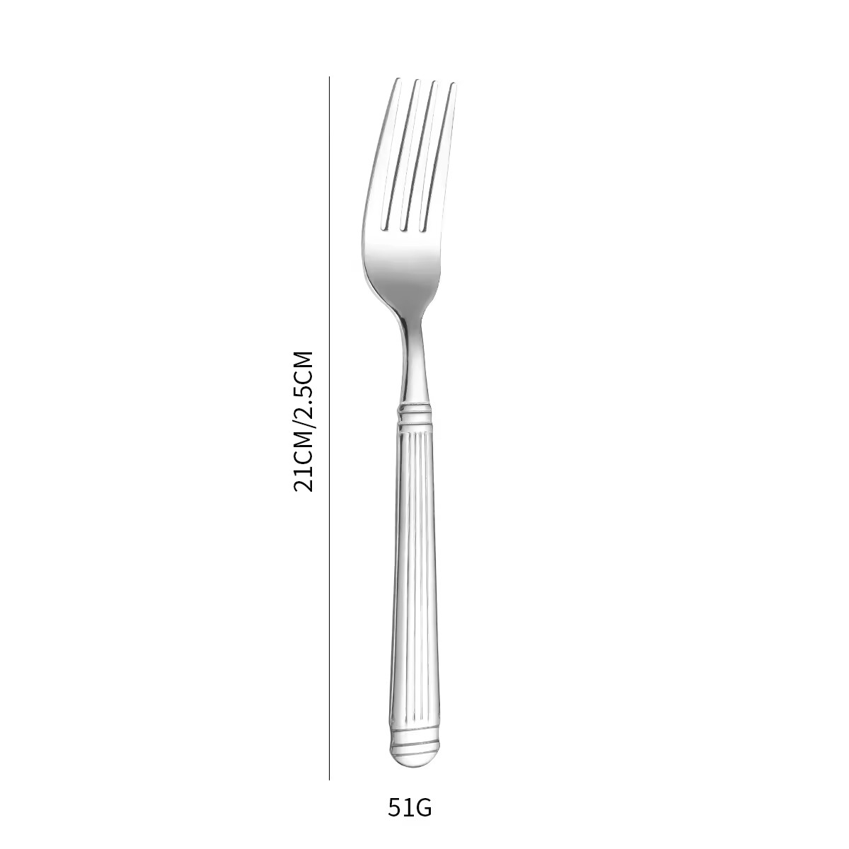 Tenedor de mesa plateado