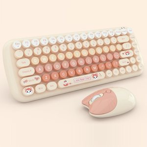 MOFII-teclado y ratón inalámbricos 2 en 1, bonitos, rosa, caramelo, 100 teclas, conjunto de teclado - Product Image 3