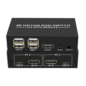 SIPU 4K KVM交换机2x1 4x1，带USB2.0集线器HDMI切换器USB KVM 2pc 4PC电脑显示器共享，用于键盘鼠标打印机 - Product Image 3