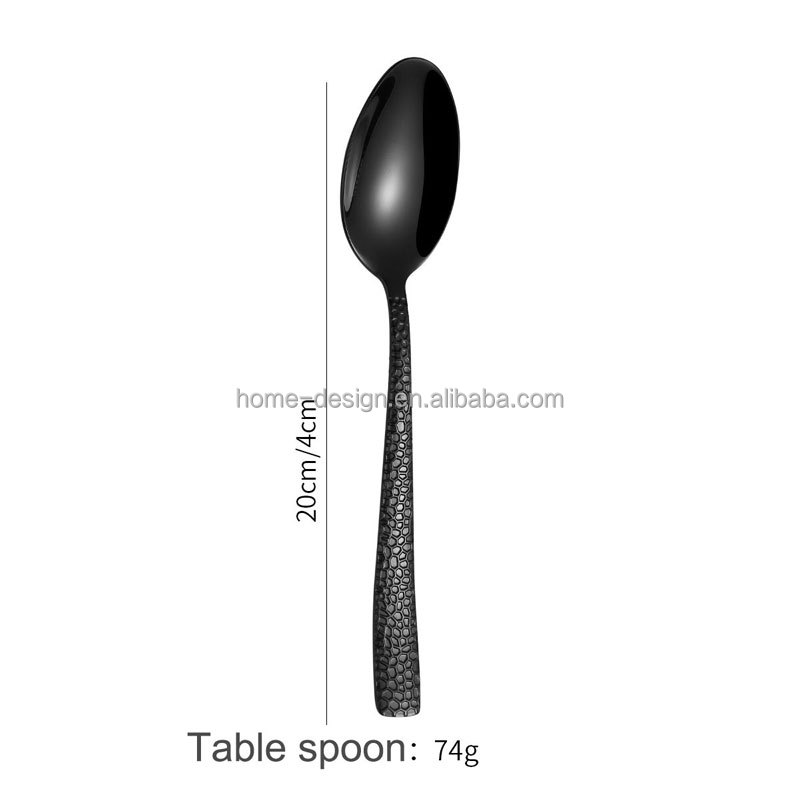 cuillère de table en argent-noir
