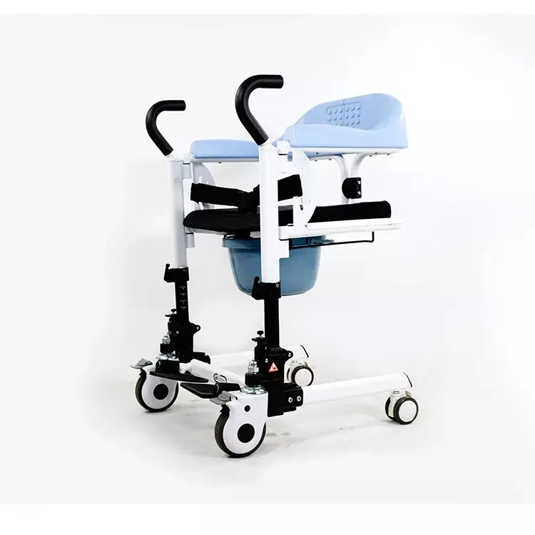 Hot bán nhôm gấp bệnh nhân chuyển ghế nhà vệ sinh đa mục đích vô hiệu hóa chăm sóc chuyển hướng dẫn sử dụng xe lăn