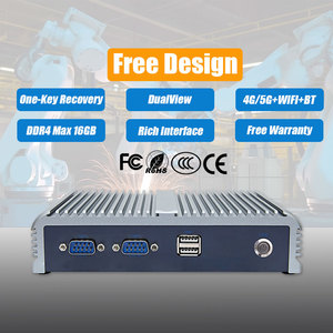 Computadora industrial sin ventilador Dual LAN IOT J6412 Ubuntu Linux Mini PC con 2 * LAN 4 * RS232 RS485 2 * Mini PC con tarjeta gráfica - Product Image 1