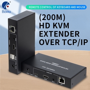 200M HDMI KVM通用串行总线扩展器通过RJ45 5e CAT6以太网电缆TCP/IP HDMI KVM扩展器发射器接收器转换器 - Product Image 2