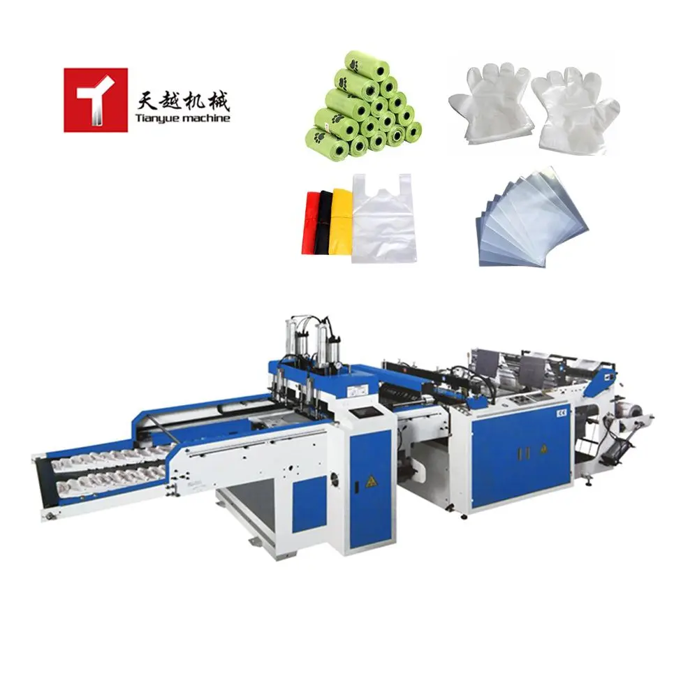 Автоматическая высокоскоростная машина для изготовления футболок Tianyue, машина для производства пластиковых пакетов и печати, тайваньские машины для производства пластиковых пакетов