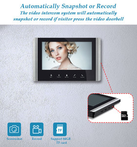 Sistema de videoportero de 6 unidades superventas con monitor de 7 pulgadas, conectividad por cable para apartamentos y timbres