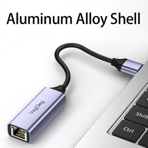 Veggieg Type C to RJ45 <strong>Ethernet</strong> Adapter <strong>10</strong>/100/1000Mbps Aluminum Alloy USB C 3.0 to <strong>Ethernet</strong> Lan Adapter Converter - Product Image 2