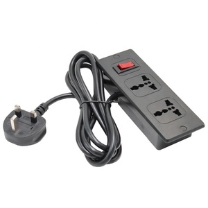 2アウトレットロッカースイッチ電源ソケット13Aテーブルデスク表面取り付け可能家具回路ブレーカ英国製 - Product Image 1