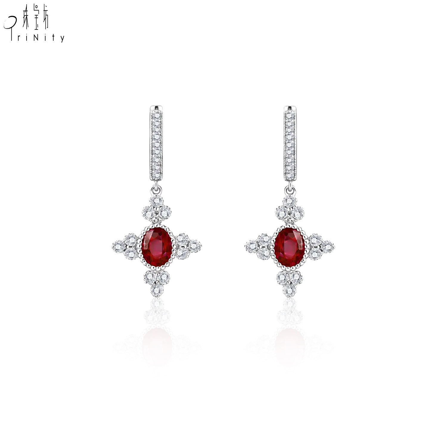 18K Solid White Gold