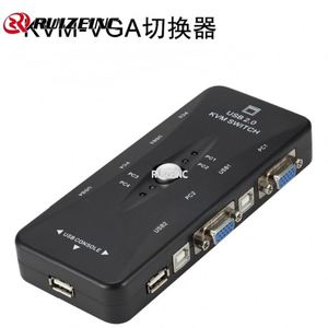 VGA <strong>KVM</strong> <strong>Switch</strong> <strong>4</strong>-port manual converter <strong>4</strong> in <strong>1</strong> out 2 in <strong>1</strong> out 2-port computer USB multiport switcher