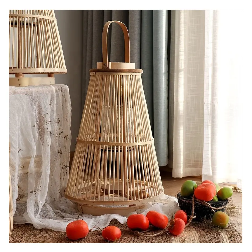 Лидер продаж, украшение для дома, технология, натуральный ротанговый штормовой Фонарь ручной работы в сельском стиле ретро, бамбуковый фонарь-свеча