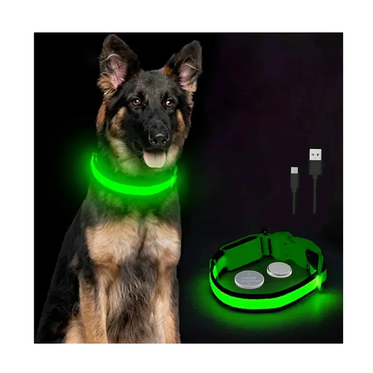 Led parlayan köpek tasması aydınlık yaka ayarlanabilir gece işık demeti köpek tasma küçük köpekler kedi Pet güvenlik aksesuarları için