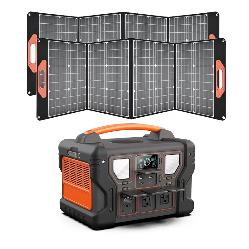 Generator tenaga surya luar ruangan 1000w, Penyimpanan Energi Lithium dapat diisi ulang baterai 220v 999wh stasiun daya portabel dengan panel surya
