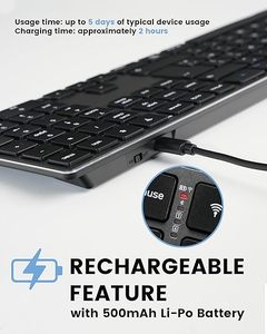 Teclado de tijeras inalámbrico de alta calidad 2,4G con receptor pequeño, teclados inalámbricos recargables Slient de diseño delgado - Product Image 4
