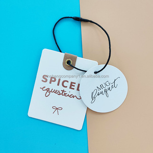 Fast <strong>custom</strong> recyclable Luxury embossed Paper hang <strong>tags</strong> black UV <strong>printing</strong> hang <strong>tag</strong> swing <strong>tag</strong> with <strong>string</strong> rope for clothing - Product Image 3