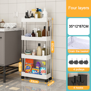 PP plastik çok katmanlı yerden tasarruf çatlak raf banyo boşluk tutucu çıkarılabilir raf mutfak dar depolama rafları mutfak düzenleyici - Product Image 6