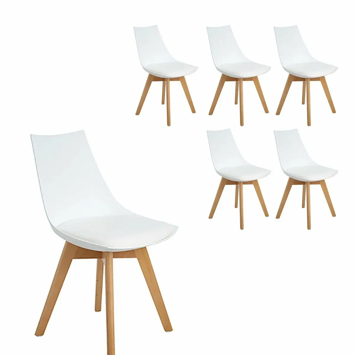 Muebles clásicos sillas diseño moderno cojín PP plástico tulipán Silla de comedor nuevas sillas de comedor de plástico moderno