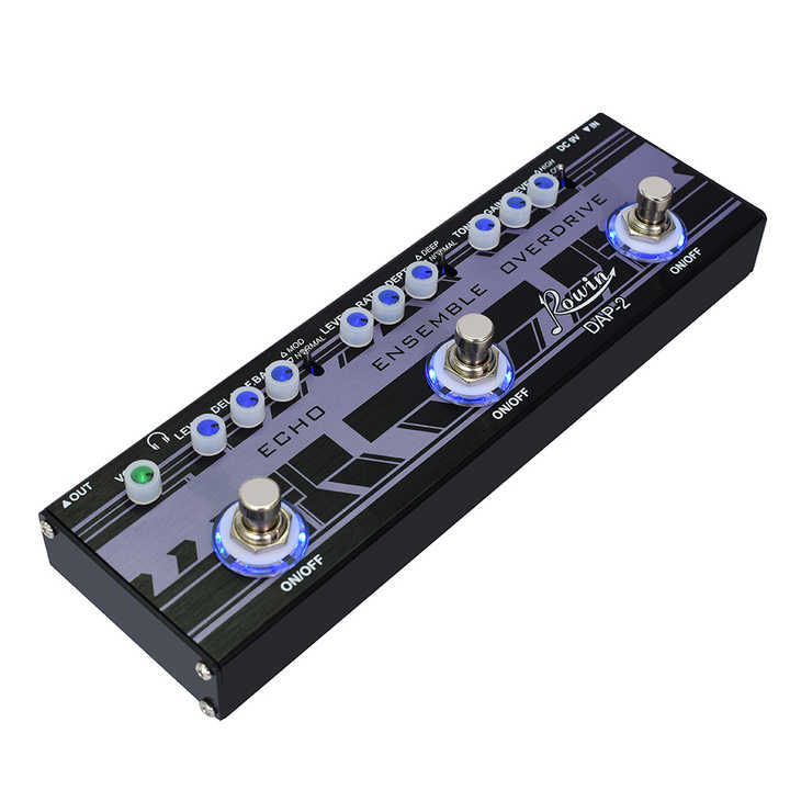 Rowin DAP-2 Multi Effect Pedal Echo Overdrive Dverdrive 3 Type True Bypass Guitar Pedals