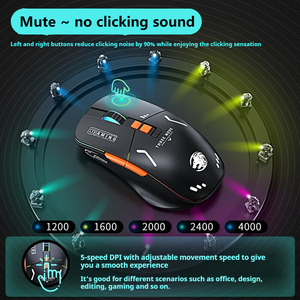 Weadn <span class=keywords><strong>Custom</strong></span> RGB Gaming <span class=keywords><strong>Mouse</strong></span> leggero ricaricabile 2.4G ottico cablato <span class=keywords><strong>USB</strong></span> Wireless per PC portatile retroilluminato stile destro