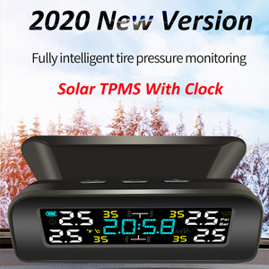 Universal TPMS inalámbrico de control de presión de sistema de energía Solar reloj LCD Display 4 Sensor externo de los sensores de presión - Product Image 5