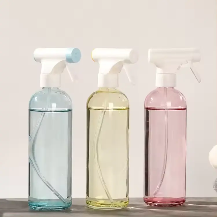 Toptan 500ml oda sprey temizleme dezenfeksiyon cam kaplar 16oz temizle degrade tetik cam sprey ev temizlik şişeleri