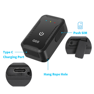 G68ติดตามขนาดเล็กระบบ GPS แบบใช้แล้วทิ้ง4G พร้อมแอปมือถือฟรีแอปมือถือ USB Type C สำหรับคน