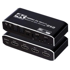 2x2 4K HDMI Matrix HDMI2.0b 4K 60Hz Switcher Splitter 2 en 2 Out Audio Extractor Soporte HDCP2.2