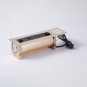 Escritorio de oficina oculto, bóveda motorizada, salida de interruptor de mesa/toma de corriente de escritorio giratoria multifuncional con cargador USB