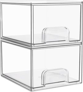 Trong suốt nhỏ Stackable lưu trữ ngăn kéo, <span class=keywords><strong>Acrylic</strong></span> phòng tắm trang điểm tổ chức, nhựa hộp lưu trữ - Product Image 1