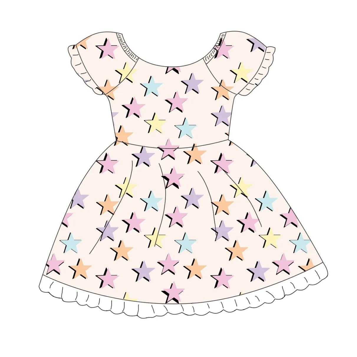 Qingli OEM ODM New Baby Girl White Lace Dress Puff sleeve Princess Dress