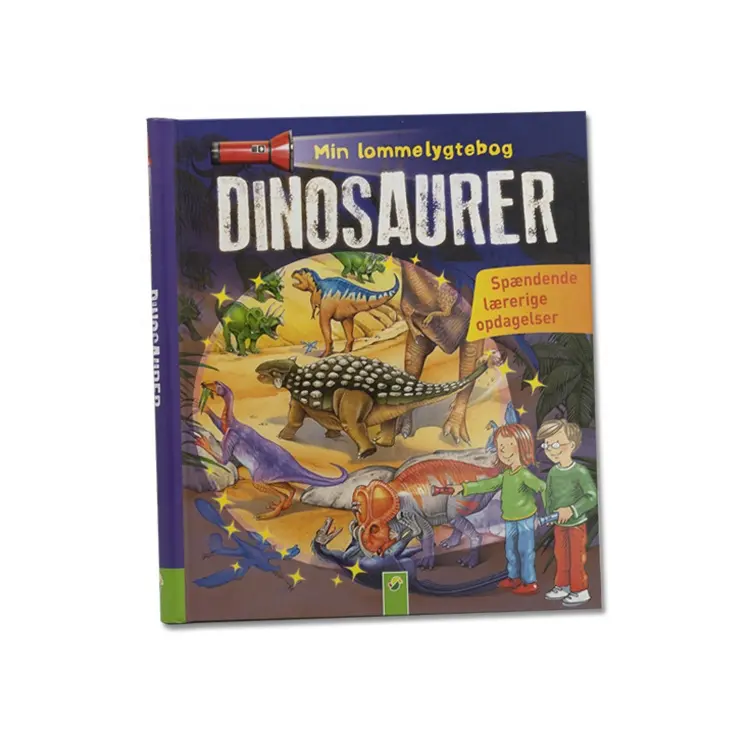 Bilim okuma dinozor resimli kitaplar çocuklar el feneri hikaye kitabı baskısı