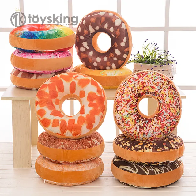 TK Cuddly Plush Donut Shape Cushion Creative Stuffed Soft Donut Toys para venta al por mayor 40cm de diámetro