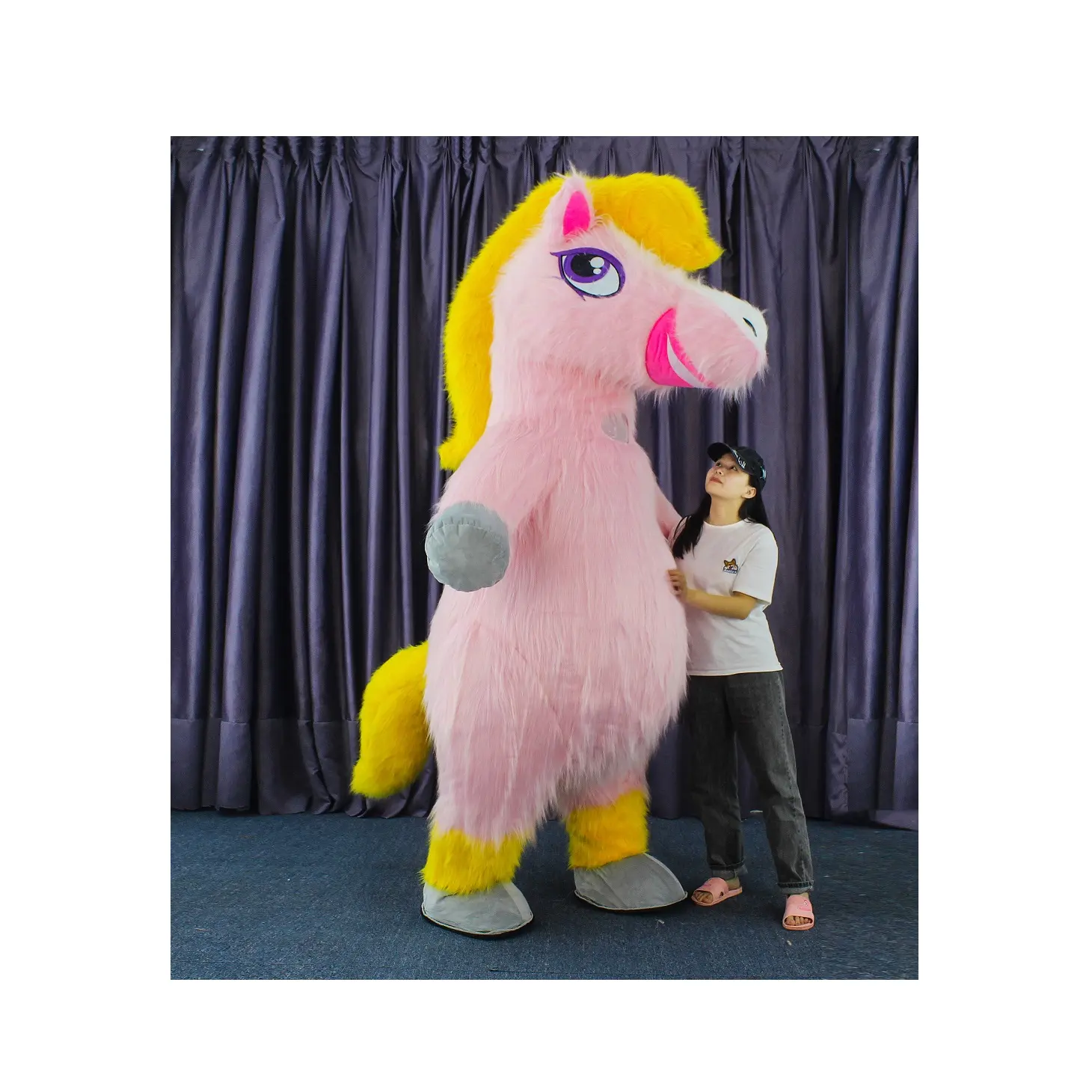 Cartoon Character Mascot Costume 2m High Inflatable Little Pony horse Mascot Unicorn inflatable costume for sale