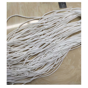 3mm 4mm Stretch Polyester Nylon <strong>Flat</strong> Round Cotton Thin Elastic Bungee Cord 3mm Thread <strong>String</strong> Loop Band Earloop for Face <strong>Mask</strong> - Product Image 1