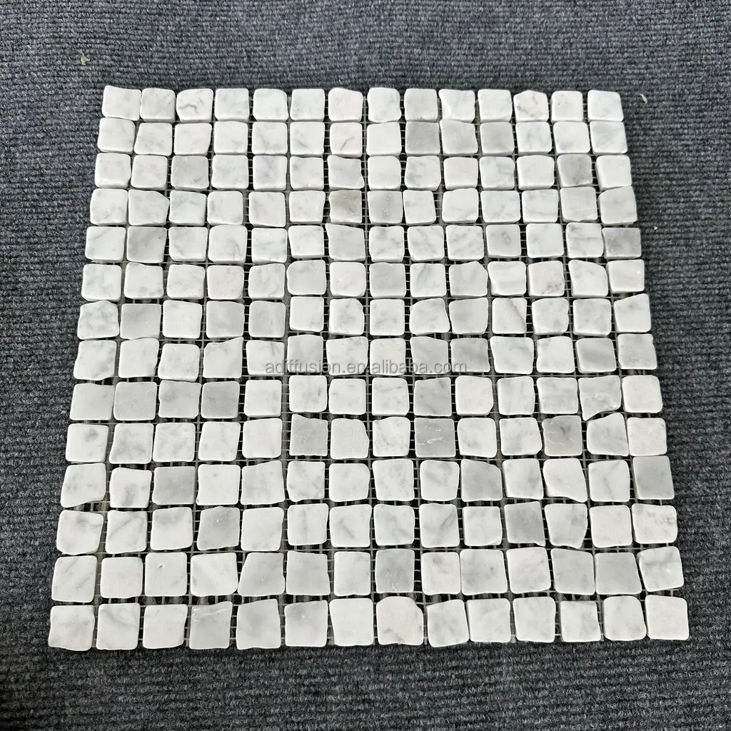 Carrara weiß 20 X20 unregelmäßige Kante Marmor Mosaik Wandfliesen für Boden weiß Marmor Mosaik