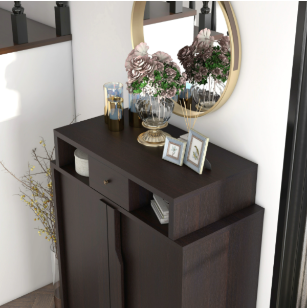 Furniture of America Icel Contemporary Espresso 5-shelf Shoe Cabinet