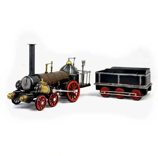 Modelo de tren de vapor forjado de hierro vintage, artesanías de Metal, piezas de decoración para el hogar