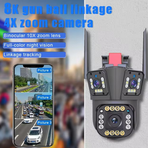 4K al aire libre 4X Zoom óptico Vigilancia WIFI Sistema de cámara de seguridad Cámara de red Ip Tres lentes al aire libre PTZ 360 Cámara CCTV - Product Image 5