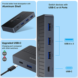 USB 3.0 KVMスイッチ2台のコンピューター共有キーボードマウスモニターと4つのUSB-Cデバイス - Product Image 4