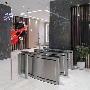 Güvenli bina girişi için parmak izi tarayıcı ile Eissolution EI-Y011S çift çip kompakt kanatlı bariyer turnike kapısı - Product Image 5