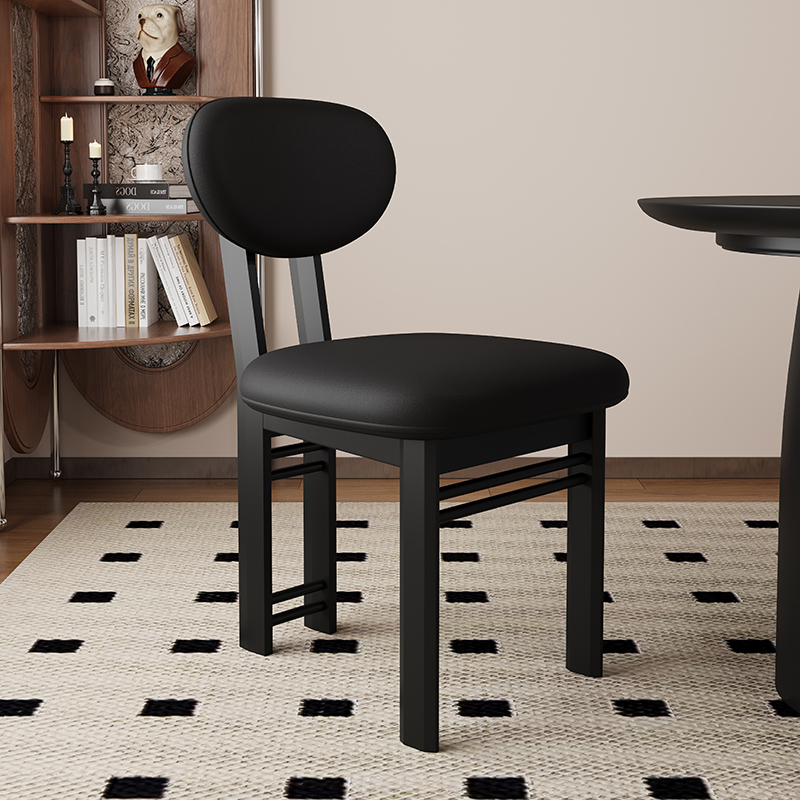 Black + black microfiber leather