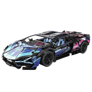 グリーンブル1:8スケールサイバーパンクスポーツカーモデルアセンブリセットレゴブリックプラスチックブロックセット対応教育玩具 - Product Image 1