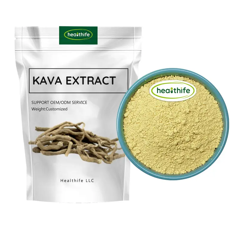 Healthife 30% 50% 70% Extracto de raíz de kavalactona Kava, polvo de extracto de kava