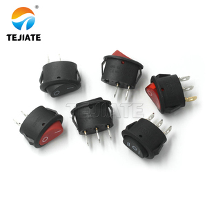 KCD7 kırmızı siyah küçük yuvarlak rocker paneli anahtarı kapalı güç anahtarı 2 pins 3 PIN 250V 6A yuvarlak kare büyük rocker güç anahtarı - Product Image 2