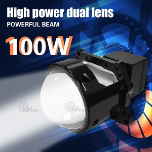 Yeni tasarım 3 inç 4 ışık kaynağı tek doğrudan lazer araba far 56w 75w 5000lm yüksek düşük işın Bi LED projektör Lens - Product Image 3